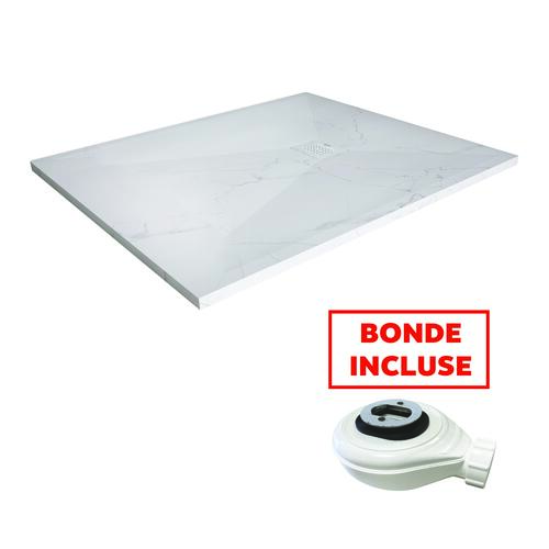 Receveur de douche résine de synthèse Nola marbre Blanc 90x100